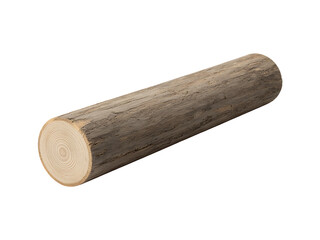 Fototapeta premium Isolated wooden log with visible grain and bark on a black background for design elements