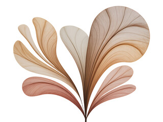 Abstract floral design featuring layered organic shapes with textured detail and earth tone color palette