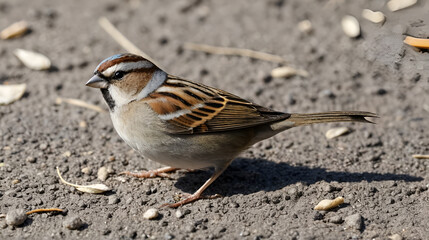 sparrow on the ground