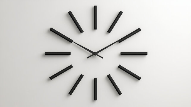 Modern clock featuring frameless design with sleek black hour markers, creating minimalist