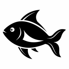 Fish icon black vector on white background.