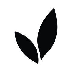 Flower leaves vector icon sihouette