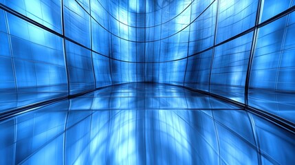 Surreal digital landscape with ethereal blue light and abstract 