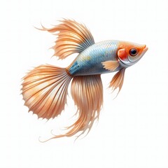 Fototapeta premium Swimming Betta Fish with Flowing Tail
