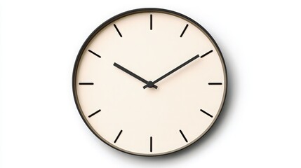 Modern Beige Wall Clock with Black Frame Minimalist Home Decor Time Management Concept