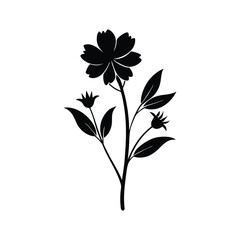 wildflower silhouette icon on white background