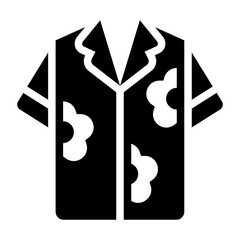 aloha shirt glyph icon with floral tropical pattern