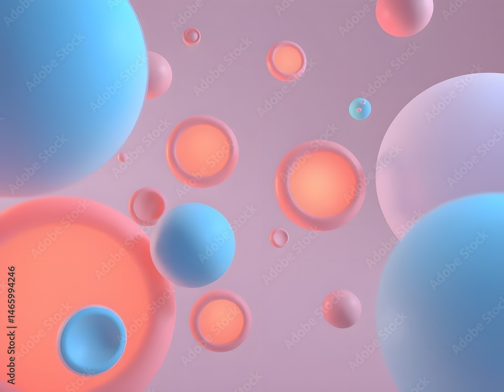 Fototapete Abstract Shapes In Digital Space. Glowing 3d Elements With Smooth Gradients For Modern Designs. Visual Art That Sparks Creativity. Perfect For Tech, Innovation And Forward Thinking Projects.
