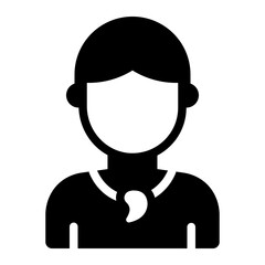 male avatar wear lei glyph icon avatar identity