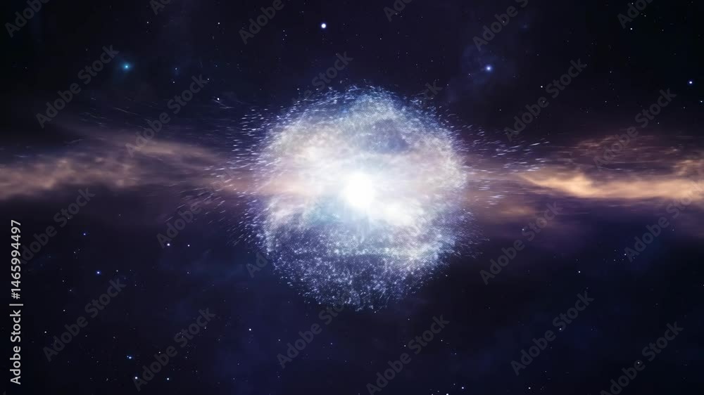 Aufkleber stellar nebula explosion cosmic event visualization in deep space. 4k.