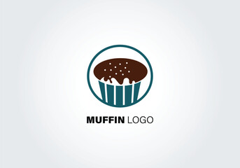 chocolate cupcake logo design in circle