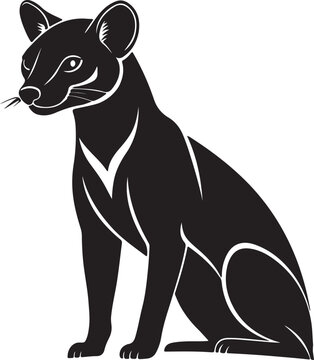 `fosa vector  illustration in black and white 
