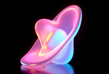 Abstract Holographic Design. Vibrant Neon Shapes Glow, Smooth Forms Create A Futuristic Aesthetic. A Mesmerizing 3d Illustration For Backgrounds And Modern Visuals. Captivating Colors Enhance Any