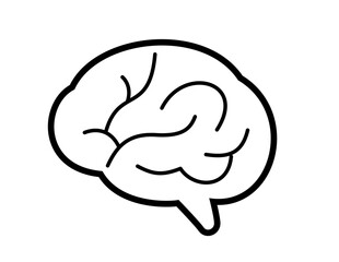 シンプルな脳の線画イラスト