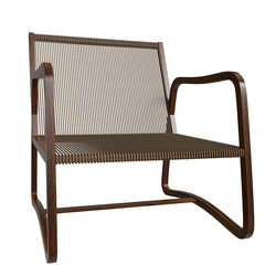 Modern lounge chair with a woven seat and back.  Simple, elegant lines