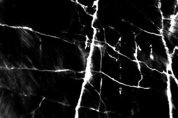 Dark black marble with white lightning on background