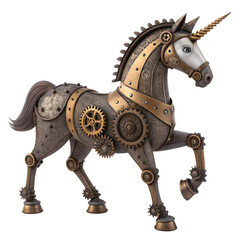 Steampunk Unicorn Toy Icon Illustration Isolated on transparent background