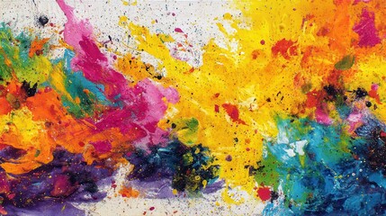 Fototapeta premium Vibrant Abstract Art with Splashes of Colorful Paint in a Dynamic Composition for Creative Design Projects and Modern Home Decor