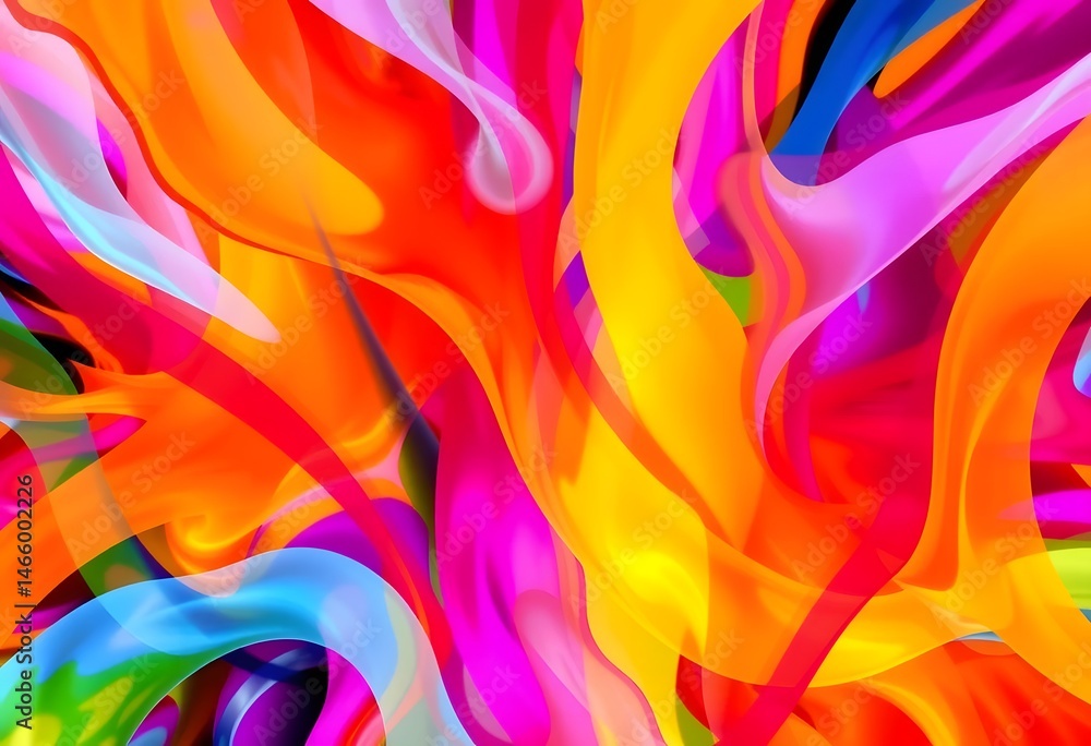 Leinwandbilder Abstract Color Fusion A Captivating Display Of Energy And Motion. The Dynamic Interplay Of Vivid Hues Creates Beautiful Swirls And Shapes, Suggesting Endless Possibilities And Growth. Perfect For