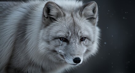 Obraz premium Arctic Fox Portrait in Snowy Winter Setting