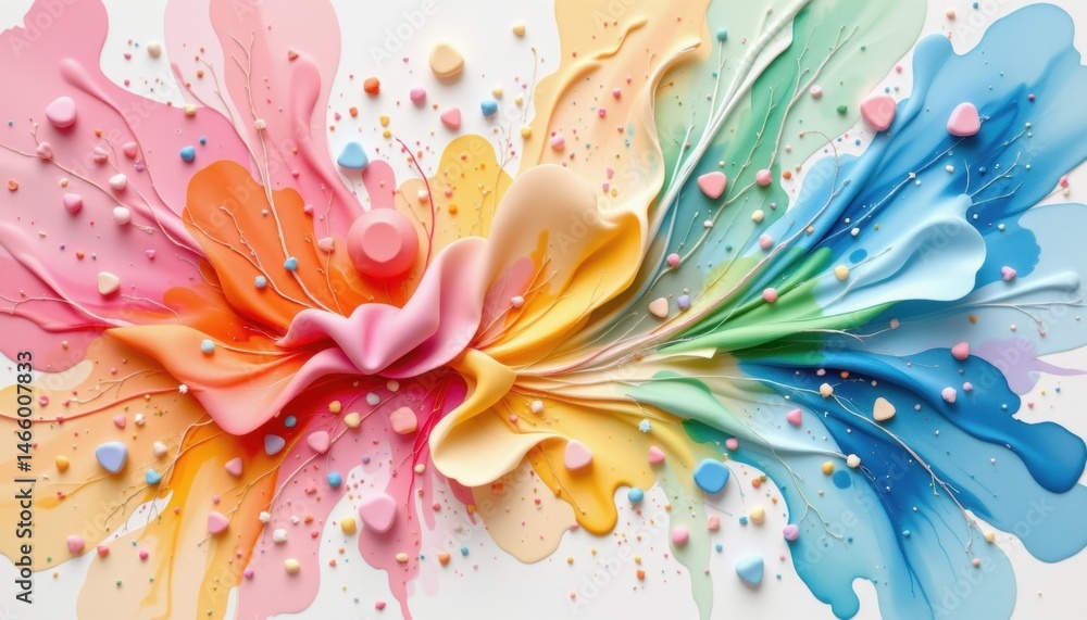 Poster an abstract artistic display of colorful swirls, creating a sense of creativity and vibrancy