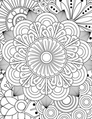 Flower Adult Coloring Books cover Pages