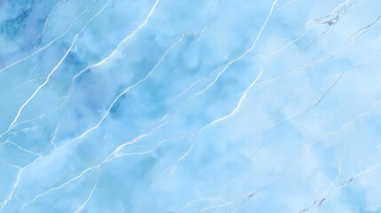 Light Sky Blue Marble Texture with Silver Veins High-Resolution Background Image