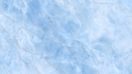 Obraz premium Light Sky Blue Marble Texture with Silver Veins High-Resolution Background Image