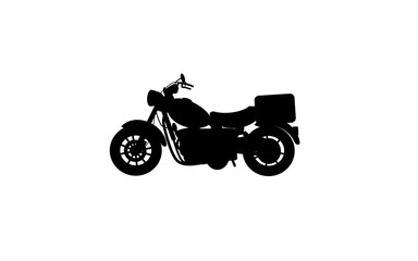 Obraz premium Black motorcycle on transparant background.old style Suitable as traveling element design . 