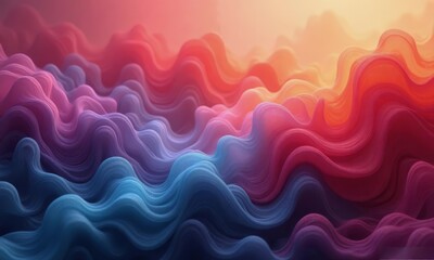 Obraz premium Colorful Abstract Waves of Flowing Fabric-Like Textures in Gradient Light