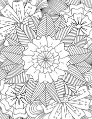 Flower Adult Coloring Books cover Pages