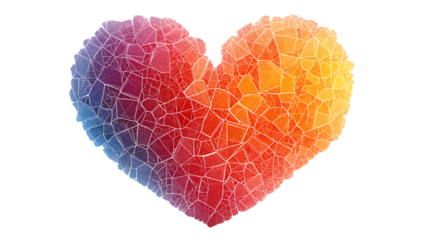 Vibrant Mosaic Heart Design with Colorful Gradients Bringing Joy and Love to Life