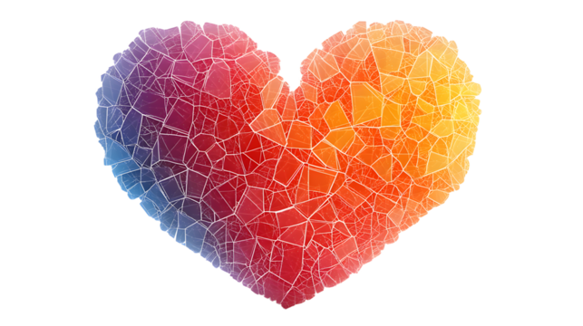 Vibrant Mosaic Heart Design with Colorful Gradients Bringing Joy and Love to Life - Powered by Adobe