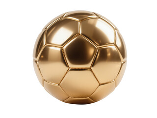 Naklejka premium Golden Soccer Ball Metallic Texture isolated on Transparent background