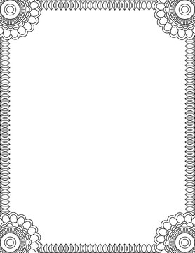  Flowers Pattan Frame Coloring cover Pages