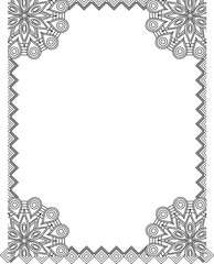  Flowers Pattan Frame Coloring cover Pages