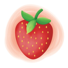 Watercolor strawberry Fresh Fruit