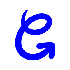 blue curly arrow ornament