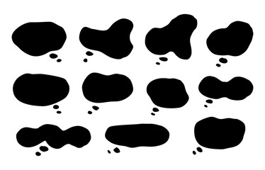 set of black speech bubble element