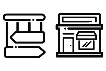 Minimalist Flat Style Shop Icons. Minimalist flat shop icons perfect for modern UI, branding, web, and creative design projects.