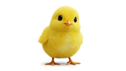 Obraz premium An ultra-detailed, adorable cartoon baby chick centered on a pure white background. 10