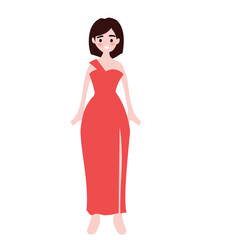 Beautifull woman wearing princess costume and feel happy.