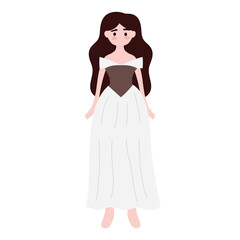 Beautifull woman wearing princess costume and feel happy.