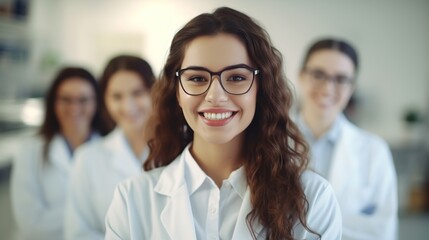 Fototapeta premium Smiling Female Doctor in Lab Coat