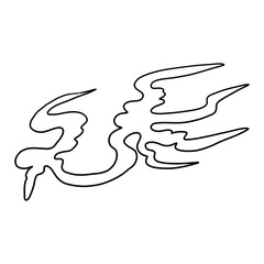 Chinese cloud vector for coloring book and printing on white background.Traditional Japanese culture element for tattoo design and idea.Fire vector for T-shirt.