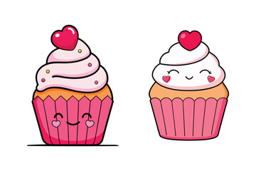  cute cupcake colorful Vector