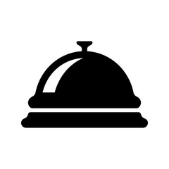 Simple hotel desk bell icon isolated on white background.