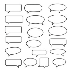 Obraz premium Set of Empty Speech and Thought Bubbles - Vector Illustration