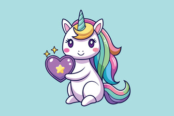  cute unicorn colorful Vector
