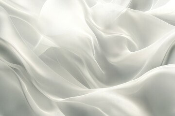 Fototapeta premium Close-up view of flowing, sheer, white fabric.